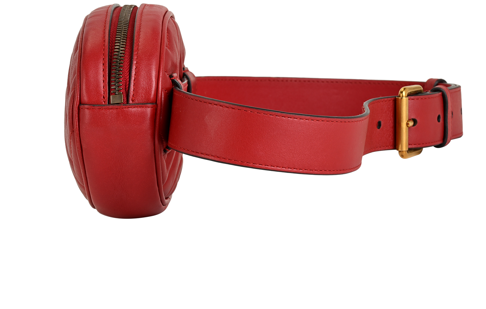 GG Marmont Belt Bag, &pound;475, Handbags, Red, Leather, Bottom view